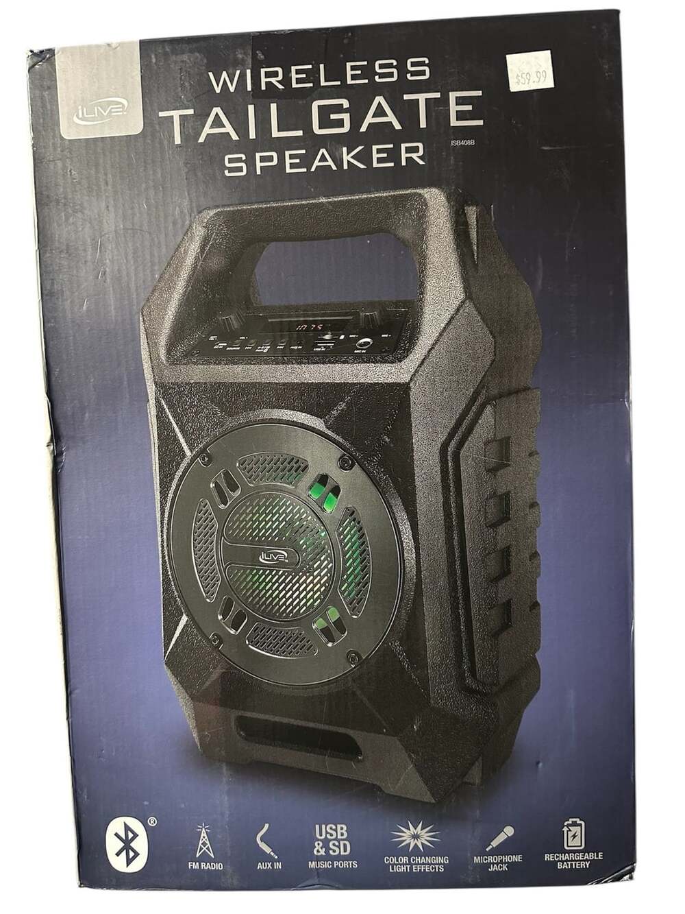 iLive Wireless Tailgate Speaker ISB408B Black